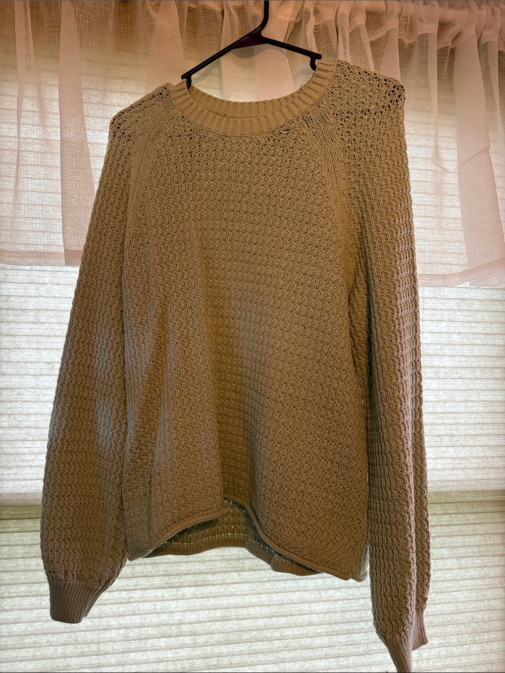 Kohl's Beige Waffle Knit Crewneck Sweater